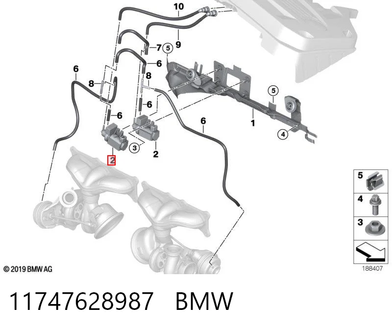 11747628987 BMW Convertidor de pressão (solenoide) de supercompressão