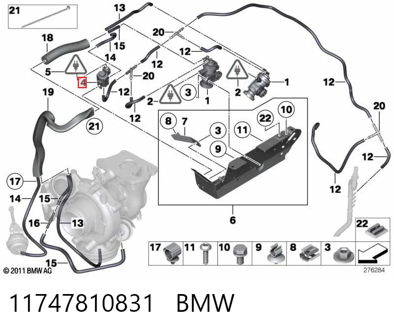11747810831 BMW Válvula solenoide de regulação de comporta EGR
