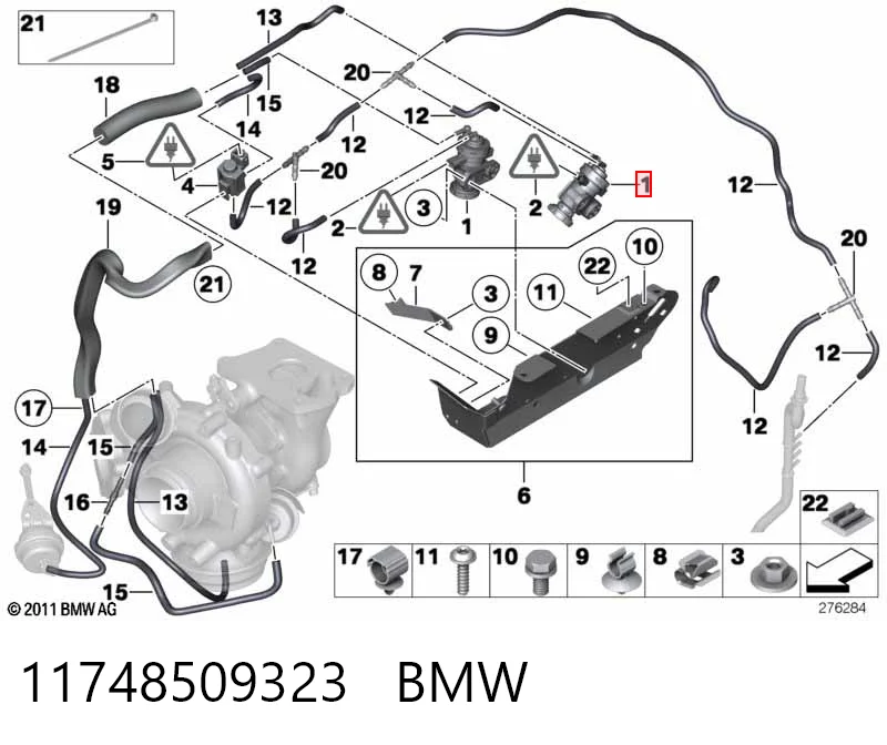 11748509323 BMW Convertidor de pressão (solenoide) de supercompressão