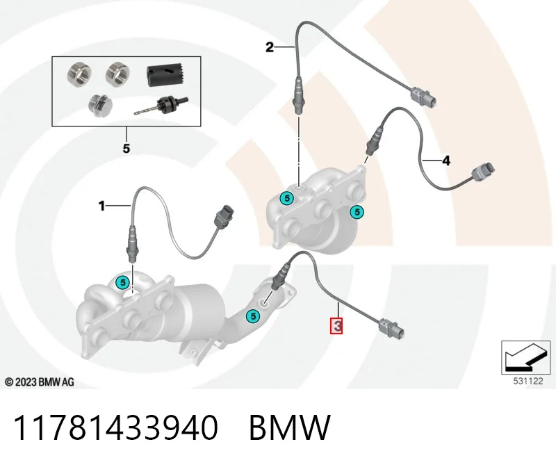 11781433940 BMW Sonda lambda, sensor de oxigênio depois de catalisador