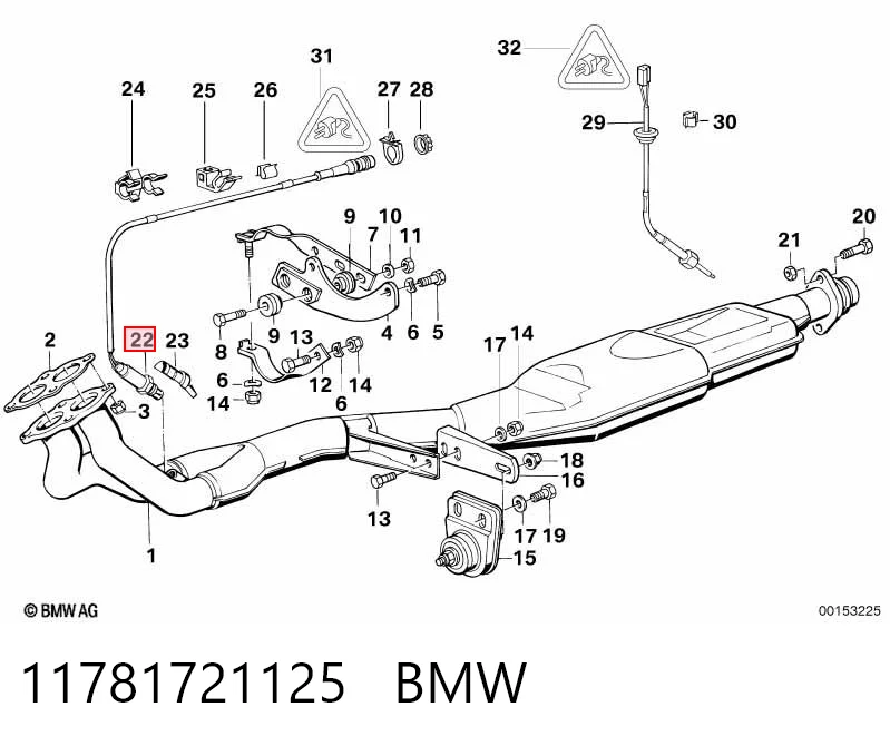 11781721125 BMW Sonda lambda, sensor de oxigênio