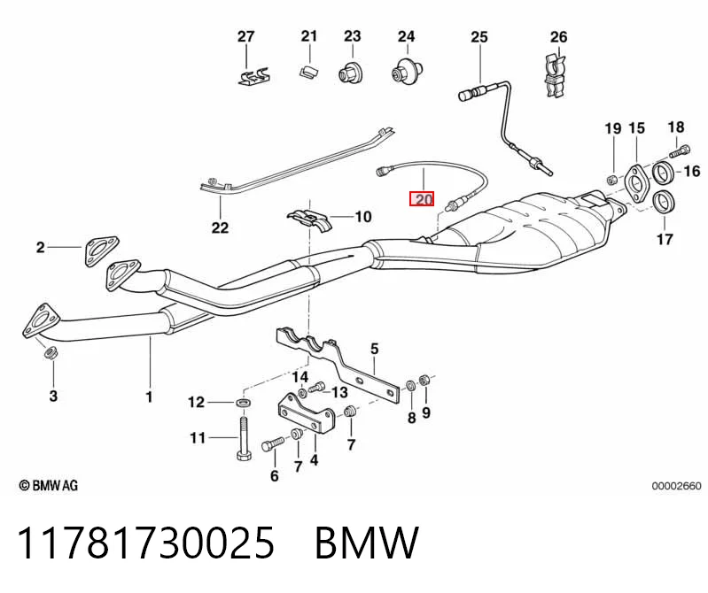 11781730025 BMW Sonda lambda, sensor de oxigênio