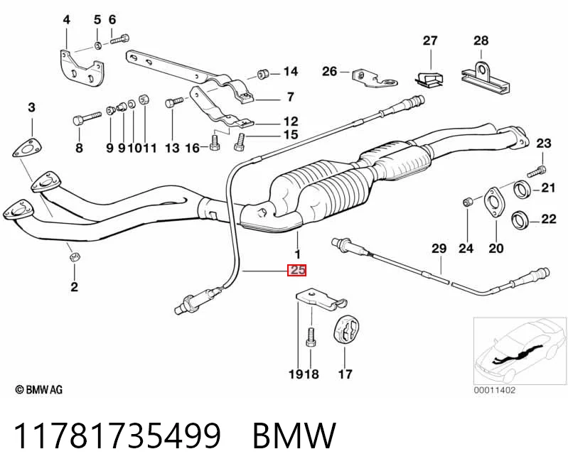 11781735499 BMW Sonda lambda, sensor de oxigênio