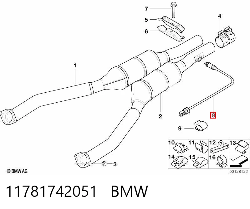 11781742051 BMW Sonda lambda, sensor de oxigênio depois de catalisador