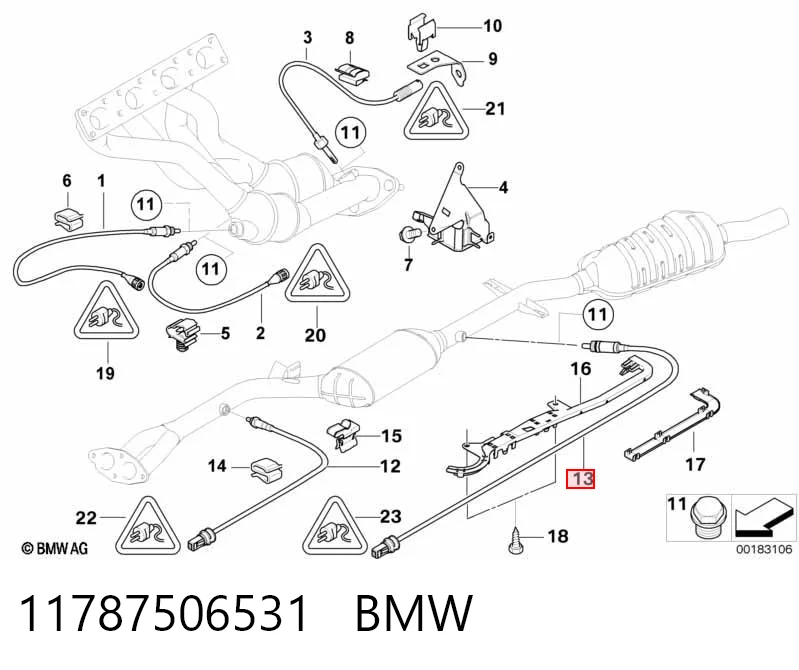 11787506531 BMW Sonda lambda, sensor de oxigênio depois de catalisador