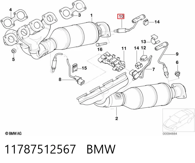 11787512567 BMW Sonda lambda, sensor de oxigênio depois de catalisador