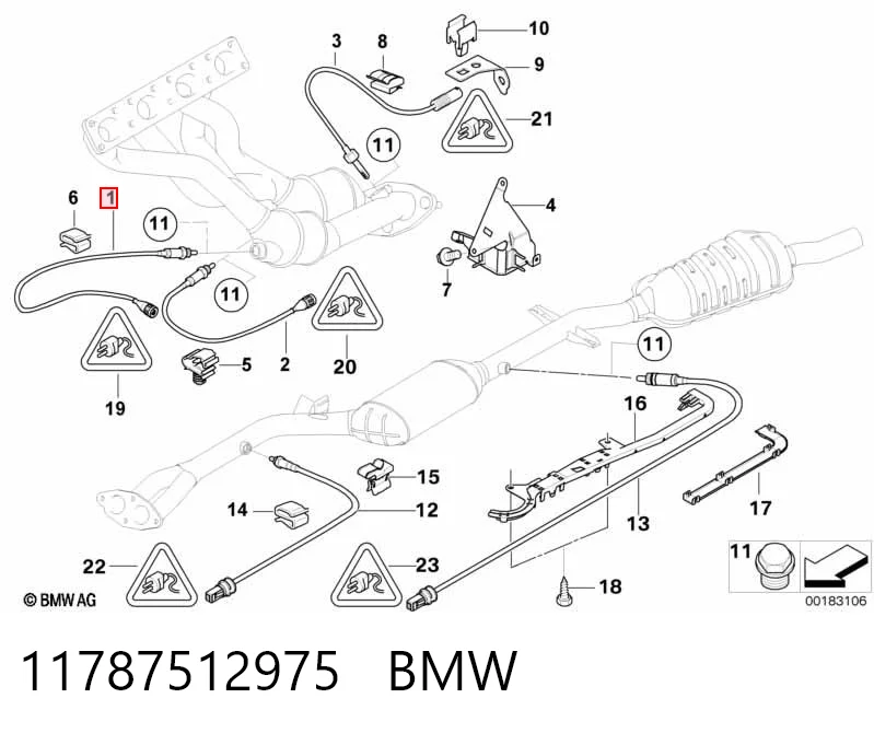 11787512975 BMW Sonda lambda, sensor esquerdo de oxigênio até o catalisador
