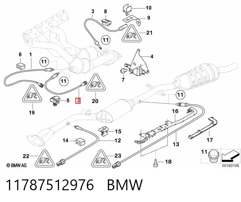 11787512976 BMW Sonda lambda, sensor direito de oxigênio até o catalisador