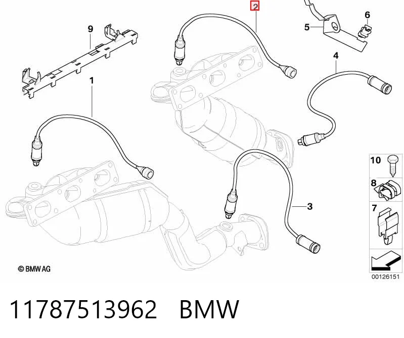 11787513962 BMW Sonda lambda, sensor direito de oxigênio até o catalisador