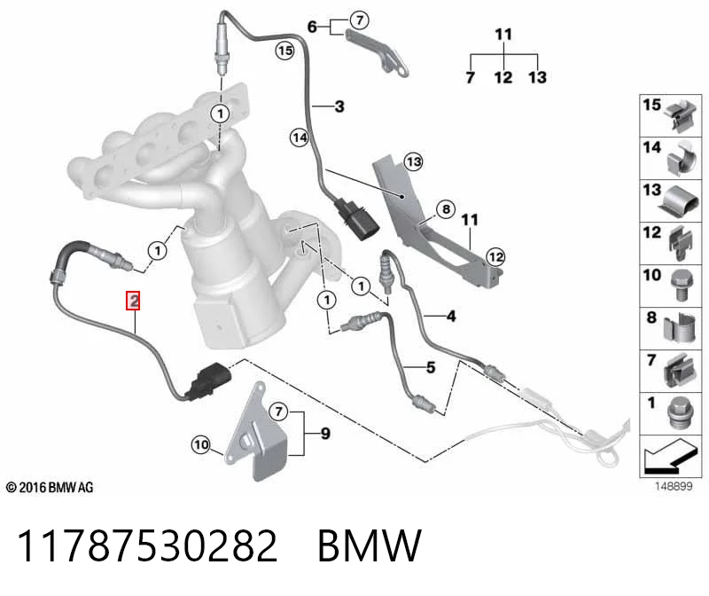 11787530282 BMW Sonda lambda, sensor de oxigênio até o catalisador