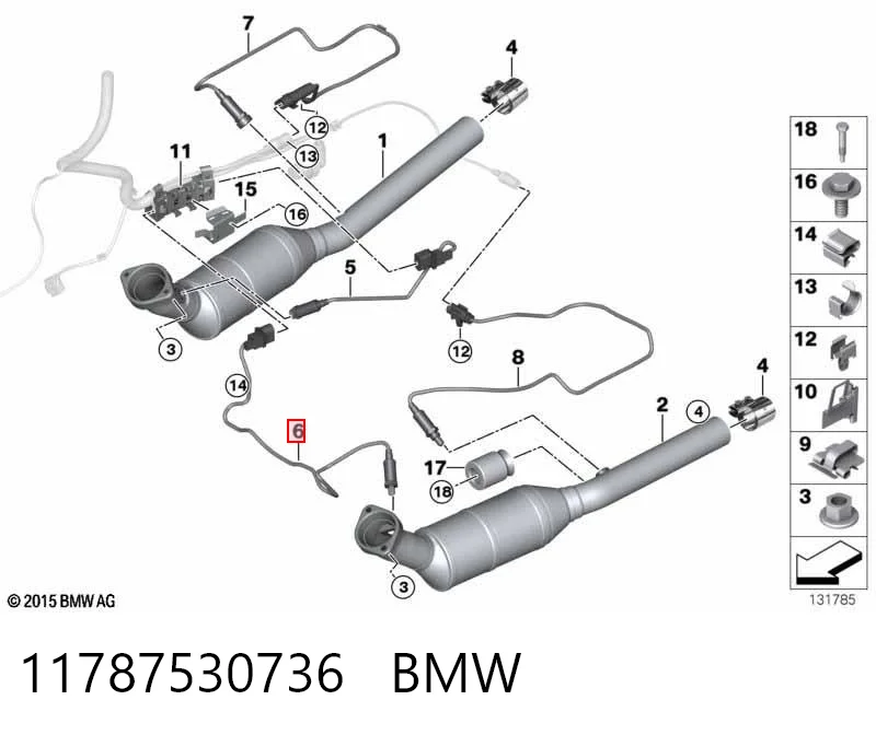 11787530736 BMW Sonda lambda, sensor esquerdo de oxigênio até o catalisador