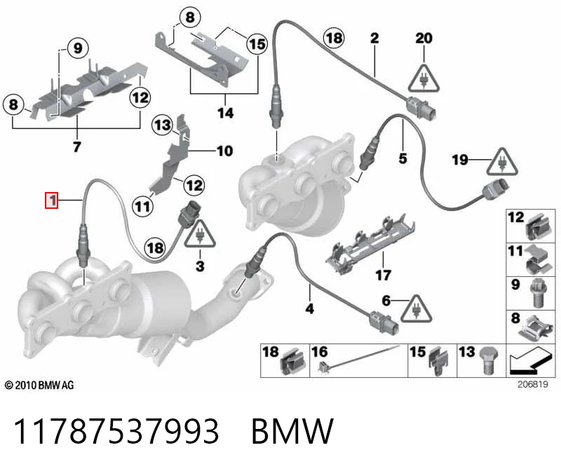 11787537993 BMW Sonda lambda, sensor de oxigênio até o catalisador