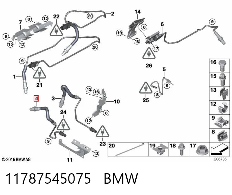11787545075 BMW Sonda lambda, sensor de oxigênio depois de catalisador