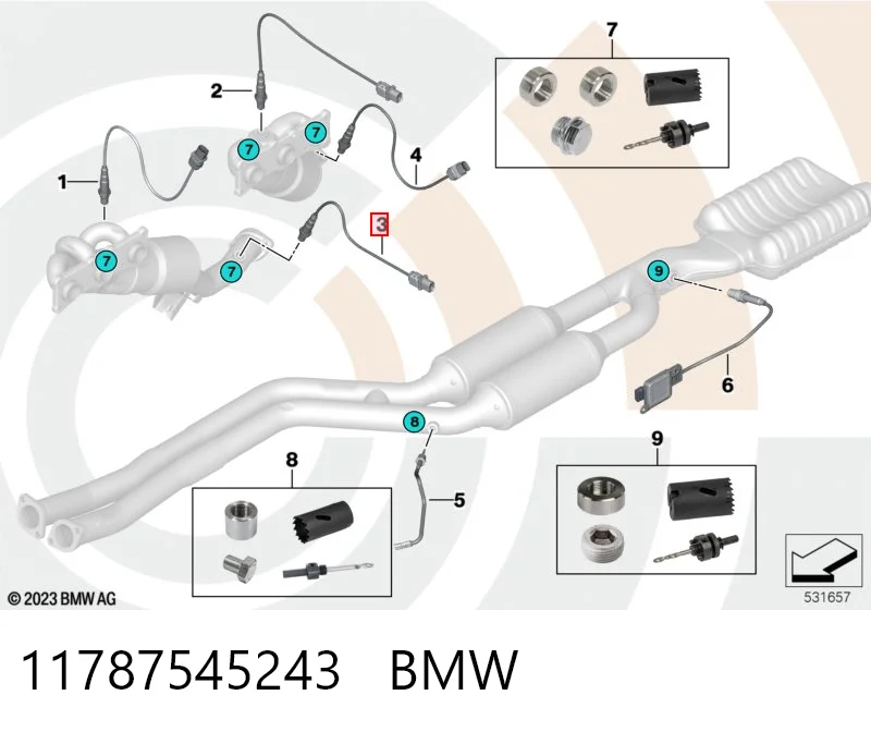 11787545243 BMW Sonda lambda, sensor de oxigênio depois de catalisador