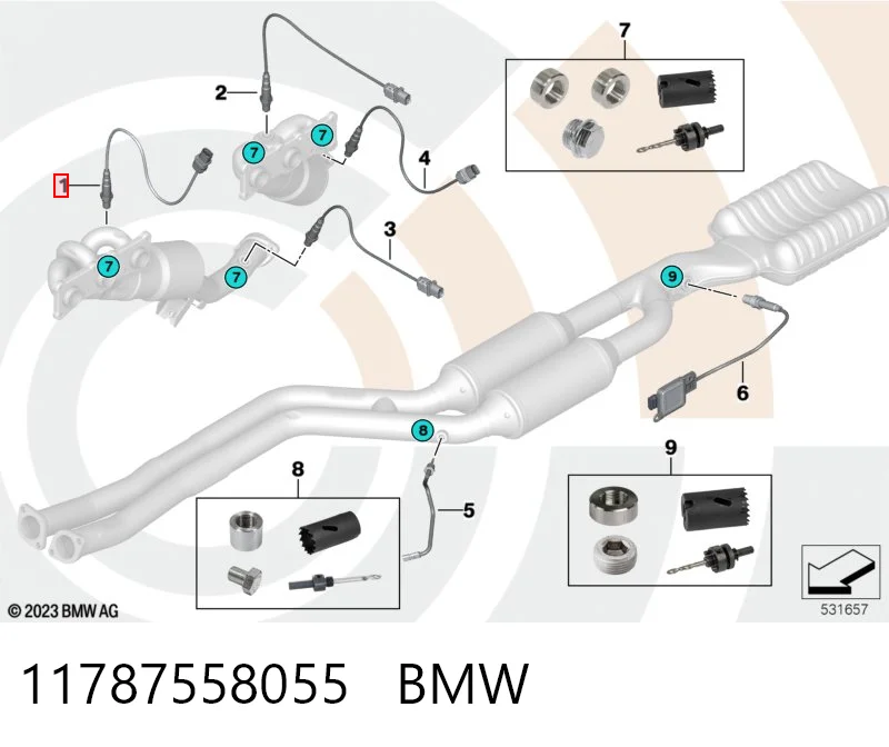 11787558055 BMW Sonda lambda, sensor de oxigênio até o catalisador