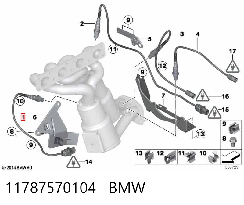 11787570104 BMW Sonda lambda, sensor de oxigênio até o catalisador