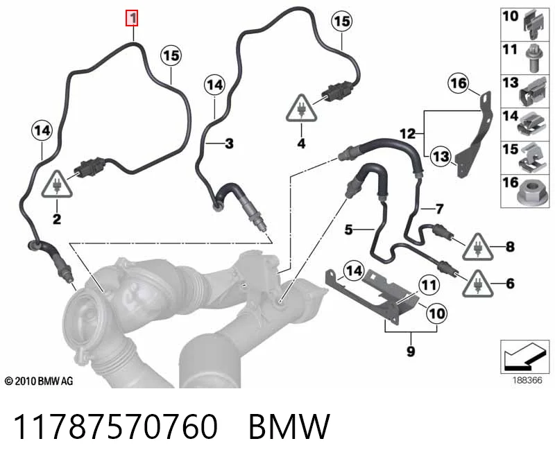 11787570760 BMW Sonda lambda, sensor de oxigênio até o catalisador