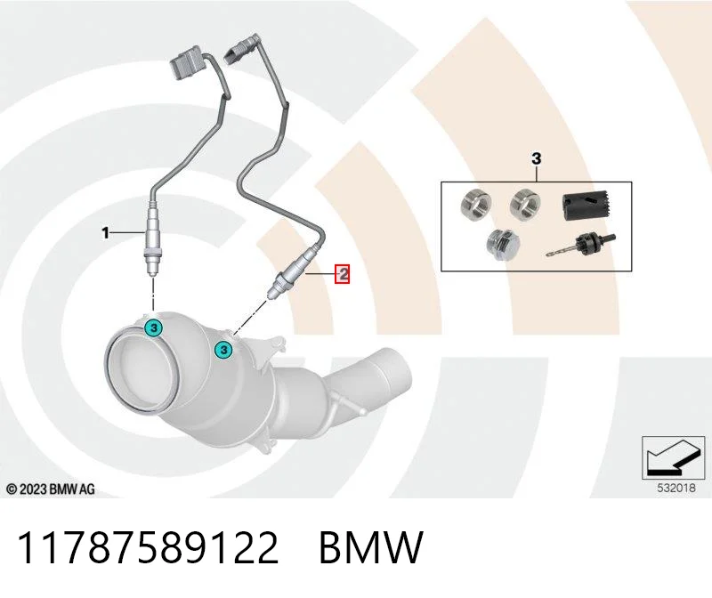 11787589122 BMW Sonda lambda, sensor de oxigênio depois de catalisador