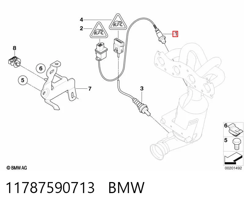 11787590713 BMW Sonda lambda, sensor de oxigênio até o catalisador