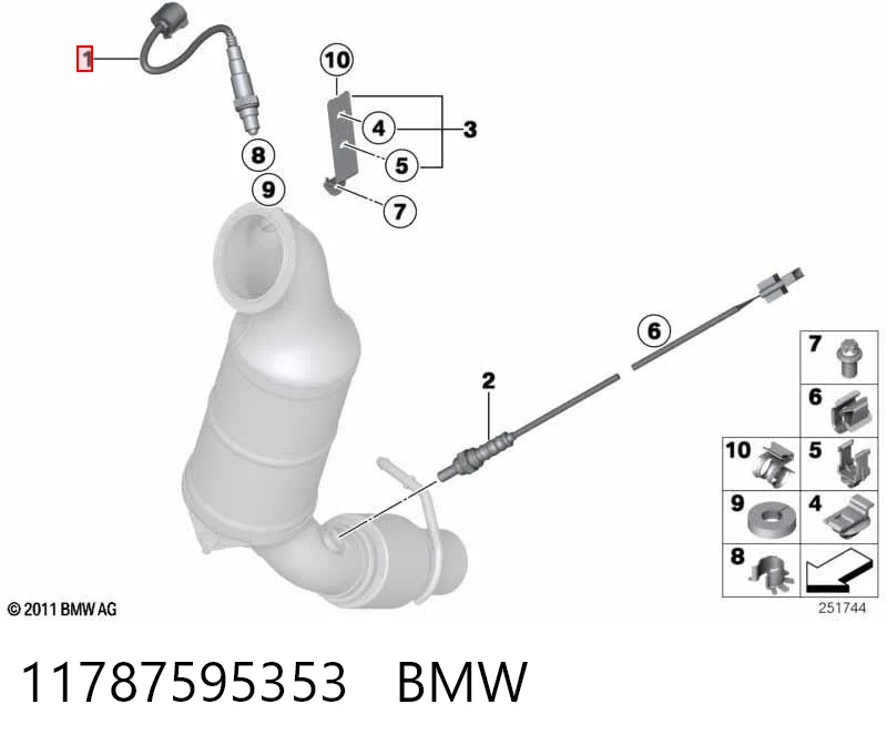 11787595353 BMW Sonda lambda, sensor de oxigênio até o catalisador