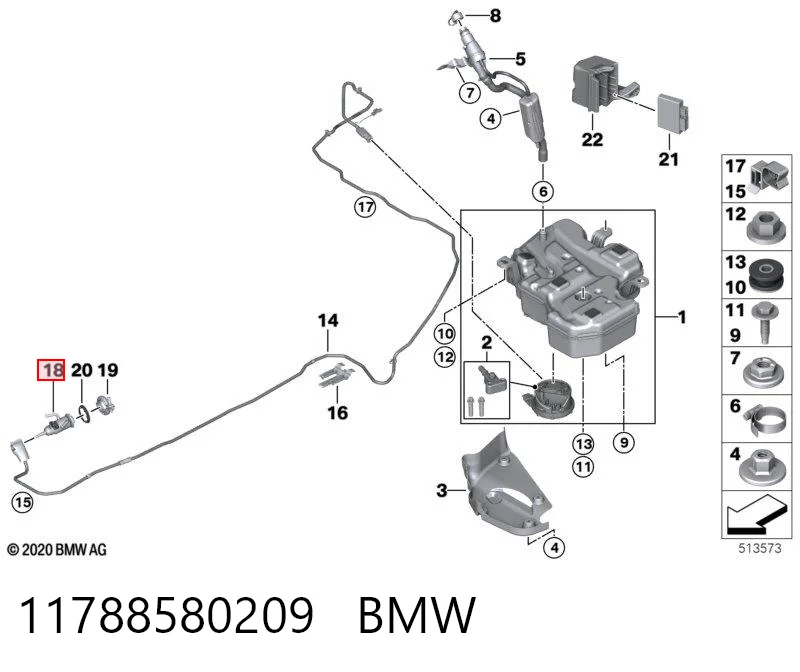 11788580209 BMW Injetor de injeção AD BLUE