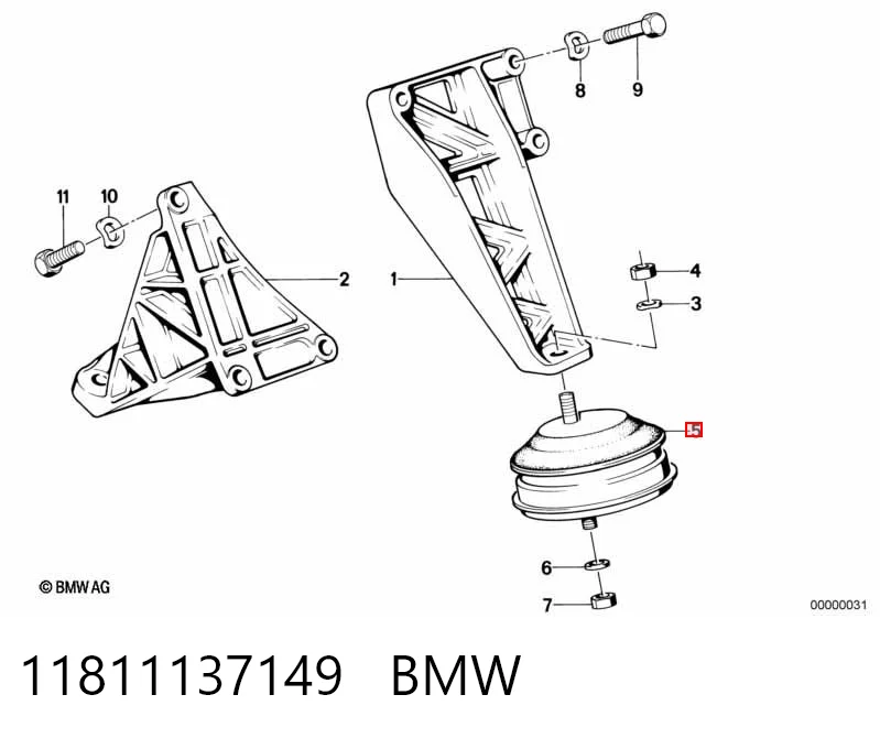 11811137149 BMW Coxim (suporte) esquerdo/direito de motor