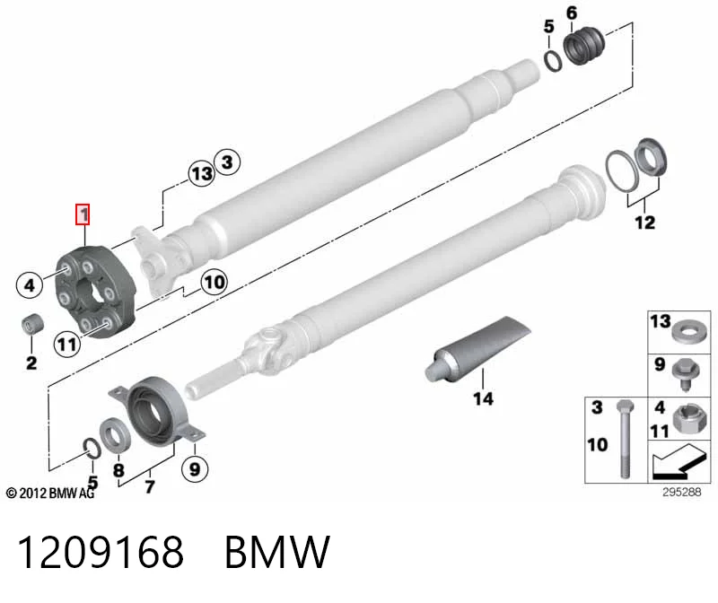 1209168 BMW Acoplamento elástico do veio de transmissão