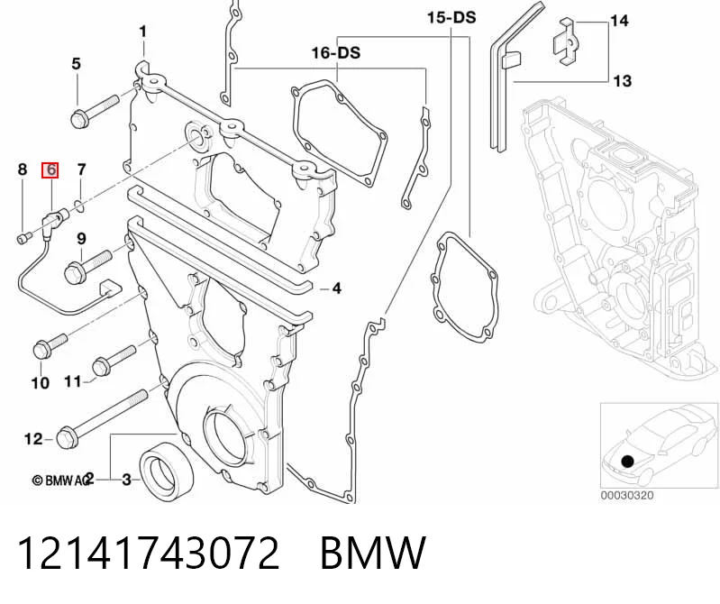 12141743072 BMW Sensor de posição da árvore distribuidora