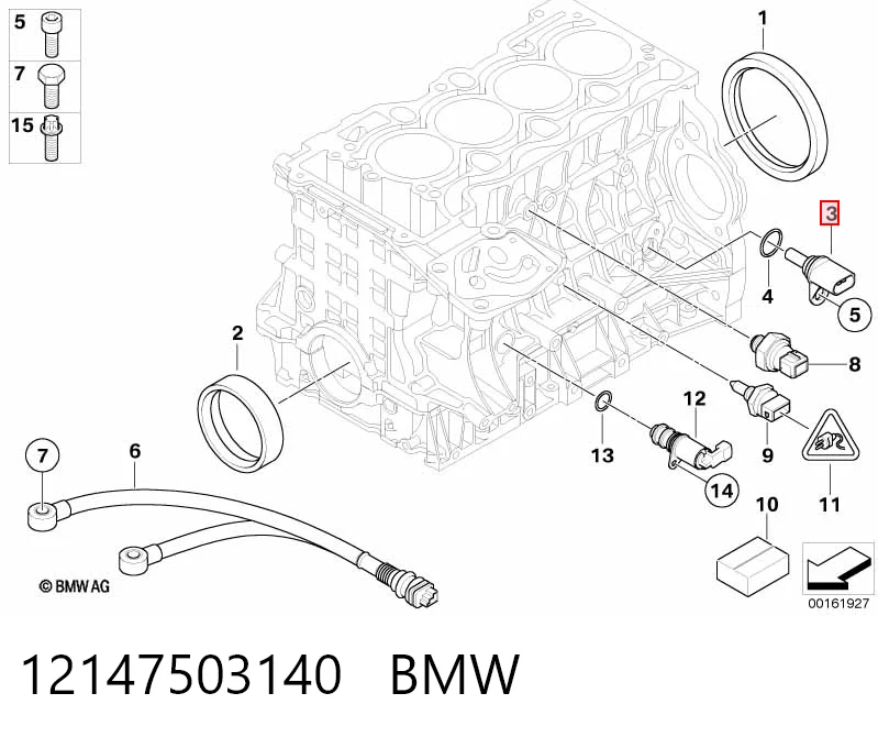 12147503140 BMW Sensor de posição (de revoluções) de cambota