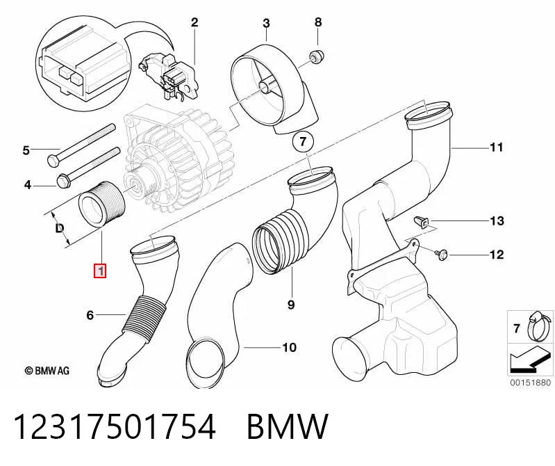Polia do gerador BMW 5  E39 ao melhor preço