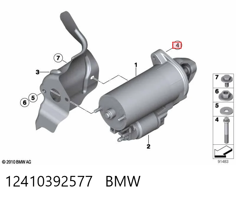 12410392577 BMW Parafuso de fixação do motor de arranco