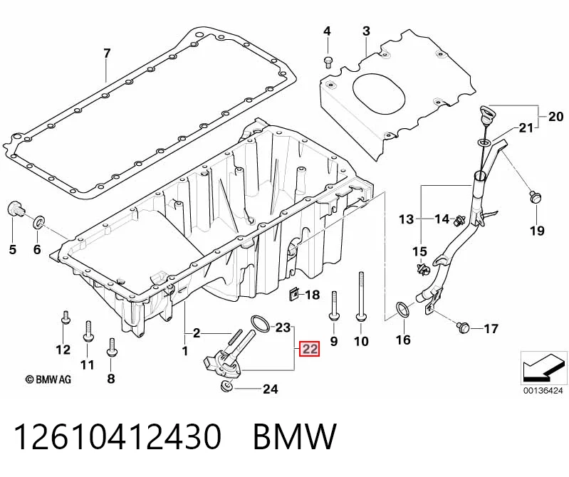 12610412430 BMW Sensor do nível de óleo de motor