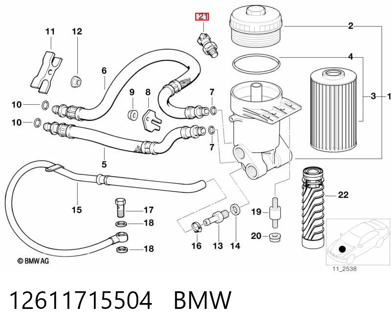 12611715504 BMW Sensor de pressão de óleo