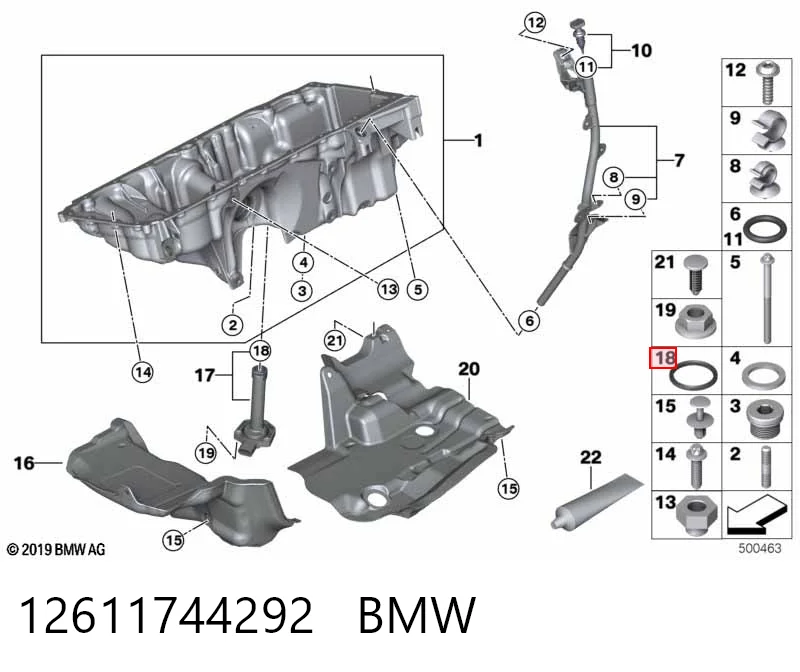 12611744292 BMW Vedante anular de sensor do nível de óleo