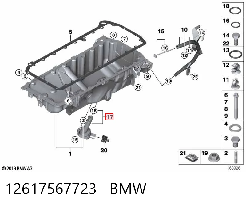 12617567723 BMW Sensor do nível de óleo de motor