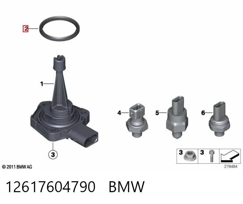 12617604790 BMW Vedante anular de sensor do nível de óleo