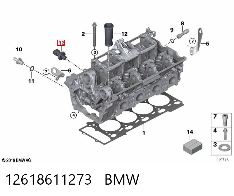 12618611273 BMW Sensor de pressão de óleo