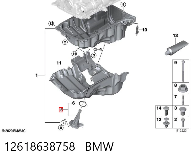 12618638758 BMW Sensor do nível de óleo de motor