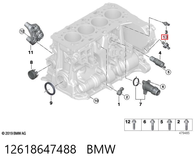 12618647488 BMW Sensor de pressão de óleo