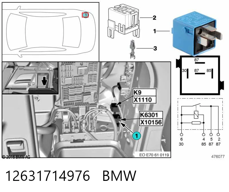 12631714976 BMW Relê de pisca-pisca