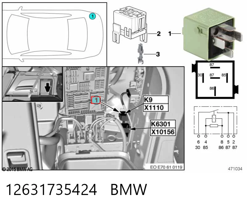 12631735424 BMW Relê de pisca-pisca