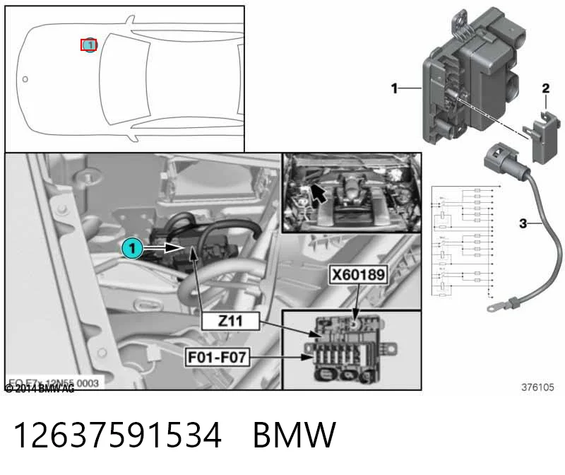 12637591534 BMW Unidade de relês
