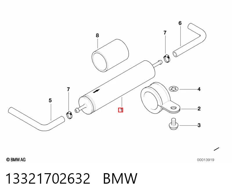 13321702632 BMW Filtro de combustível