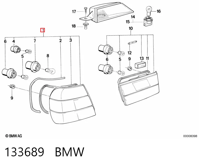 133689 BMW Lanterna traseira esquerda externa