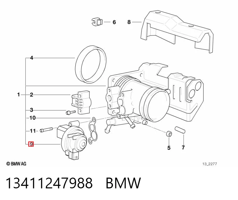 13411247988 BMW Válvula (regulador) de marcha a vácuo