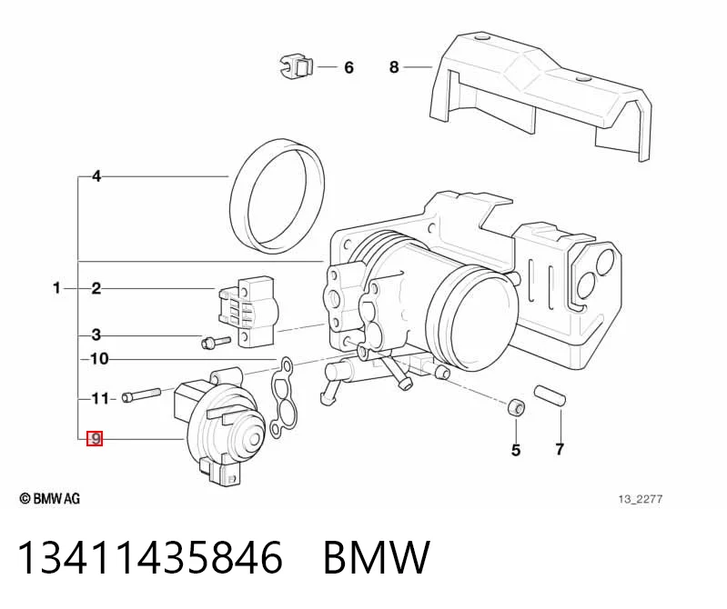 13411435846 BMW Válvula (regulador) de marcha a vácuo