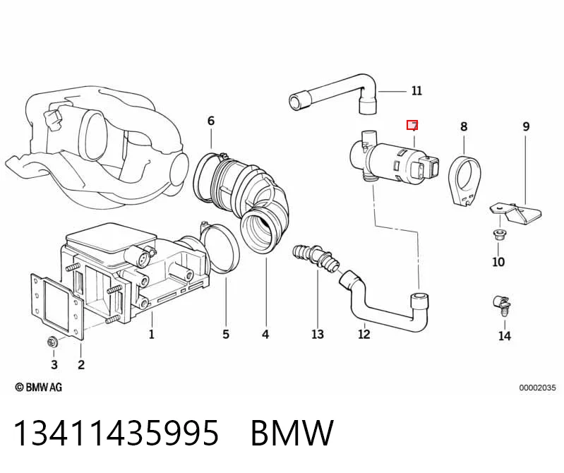 13411435995 BMW Válvula (regulador) de marcha a vácuo