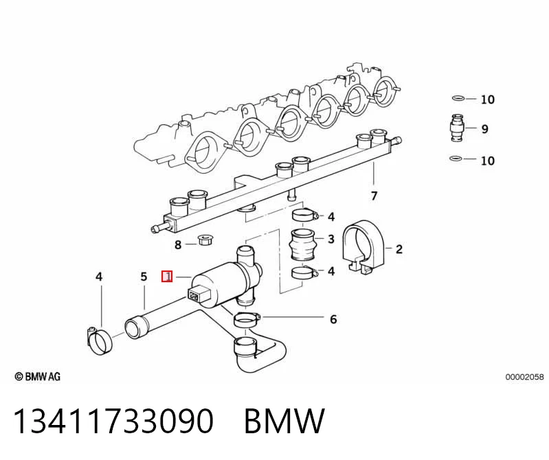 13411733090 BMW Válvula (regulador) de marcha a vácuo