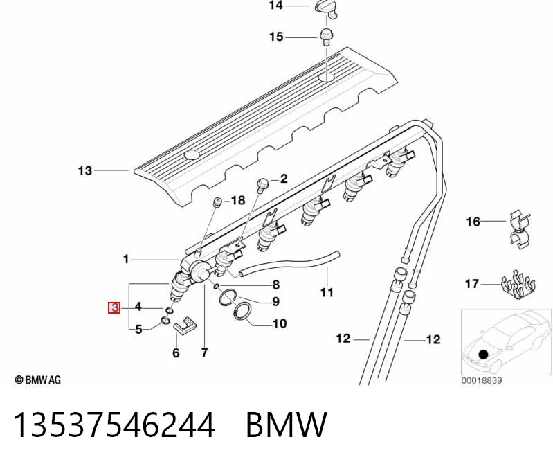 13537546244 BMW Injetor de injeção de combustível