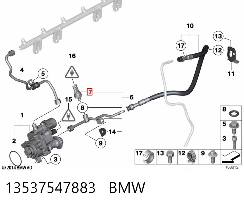 13537547883 BMW Sensor de pressão de combustível